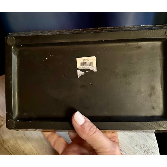 Moroccan Vintage Mosaic Tray , Gold and Black Mosaic, Vanity, Desk, Tray - Picture 3 of 10